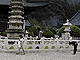 A Buddhist bows to the pagoda at Wolcheong-sa Temple in Odaesan National Park. A Buddhist bows to the pagoda at Wolcheong-sa Temple in Odaesan National Park.