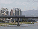 Grey skies from Korea's smog problem. Grey skies from Korea's smog problem.